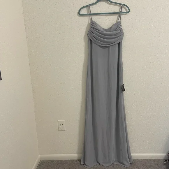 Lulu’s Captivated Light Grey Cowl Neck Maxi Dress - Size 6 - Picture 3 of 15